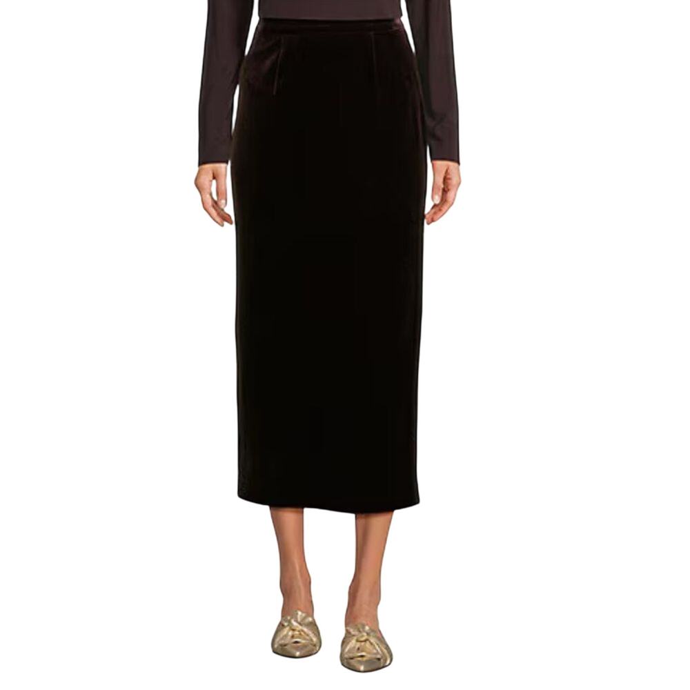 Alex Marie $109 Kennedy Velvet Straight Skirt in Espresso Brown size 4